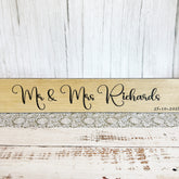 Personalised Wooden Oak Mr Mrs Wedding Table Sign Decoration
